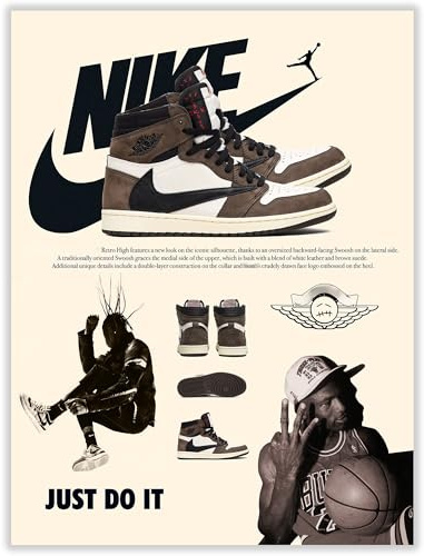 CREAARO Poster Hypebeast Sneaker, ungerahmt, Schuh-Poster für Jungen, Herrenzimmer, AJ-Travis Scott, Wandkunstgemälde, 30,5 x 40,6 cm