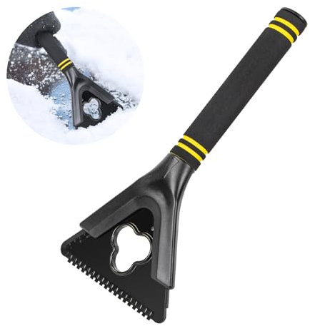 Qoosea 1 Pièces Grattoir à Glace Pare Brise Voiture, Multifonctionnel Raclette Voiture Givre avec Poignée en Mousse, Gratte Glace Voiture Efficace pour SUV Pick-up