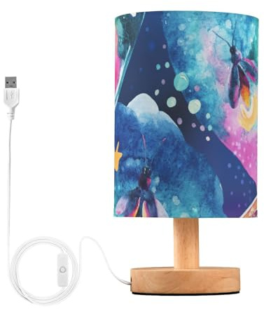 Lámpara de escritorio abstracta de cuento de hadas mágica, luz nocturna para inodoro con puerto de carga USB, luces nocturnas para habitación de niños y niños