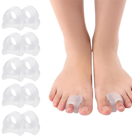 Okaywork 10Pcs separatore dita piede alluce valgo correttore Valgo per Dita Sovrapposte,Correttore per le dita dei piedi in gel,Separatori per le Dita Dei Piedi,protezione dita piedi Valgo Separatore