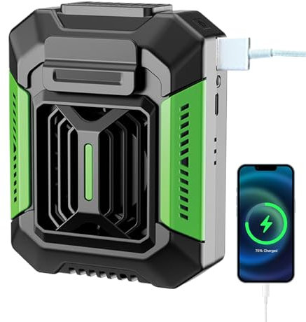 Pzuryhg Ventilatore portatile da vita, con ricarica USB, ventilatore a basso rumore, perfetto per attività all'aperto come escursionismo e agricoltura, caricabatterie temporaneo per il telefono per
