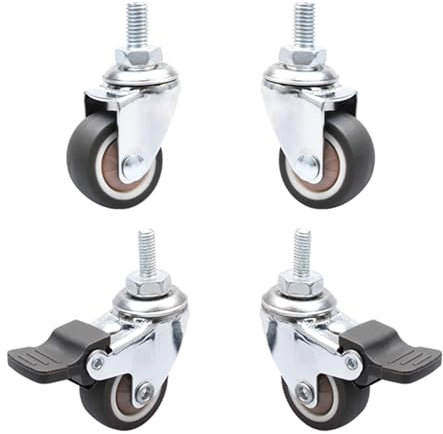 CiciIng Lot de 4 roulettes de meuble - Capacité de charge de 40 kg - Freins et rotation à 360° - TPR et métal