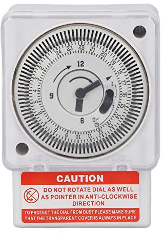 TICFOX Ciclo meccanico di 24 ore Timer industriale Interruttore orario meccanico Intervallo di 15 minuti Tipo di orologio Timer industriale accurato Interruttore di temporizzazione AC220V