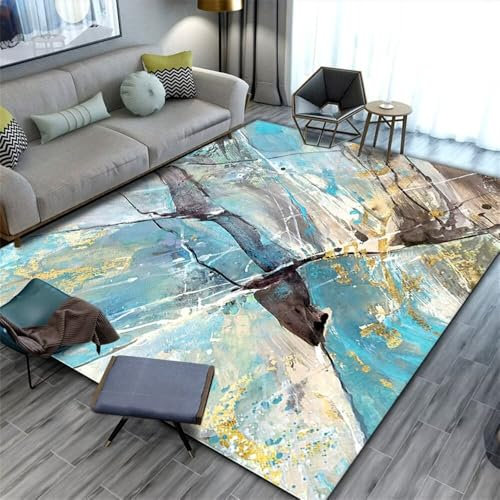 RUGMRZ Terrassenteppich Moderne Geometrie, Mode, Einfachheit, Wohnzimmer, Sofa, Schlafzimmer, Anti-Rutsch Vorraum Teppich Mehrfarbig Teppich Antirutsch Teppich Modern 200X350CM