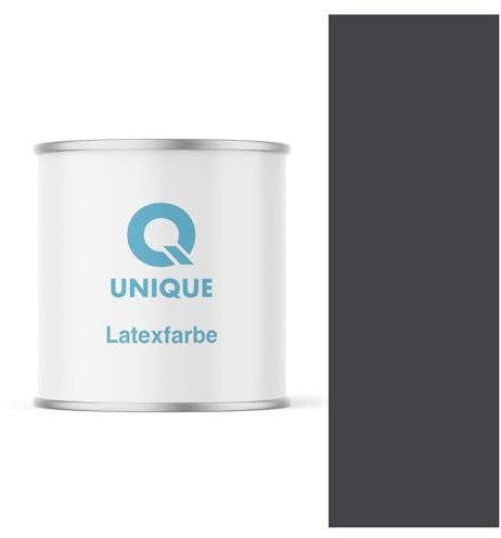 Q UNIQUE Latexfarbe 2L (ca.14m2) Schwarz Innenfarbe Wandfarbe Deckenfarbe Klasse 3 Mattfarbe Scheuerfest Hohe Deckkraft