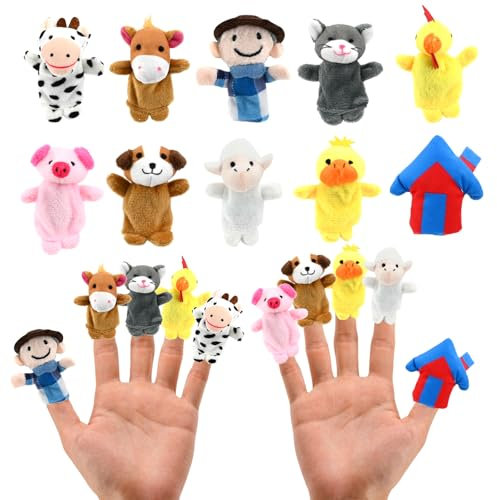 10 Stücke Fingerpuppen Finger Plüschtier Mini Plüsch Tier Fingerpuppen, Cartoon kleine Handpuppe Spielzeug, Mini Plüsch Figuren Klein Tierfiguren, Baby Fingerpuppen Set, Geburtstag Party Tasche Füller