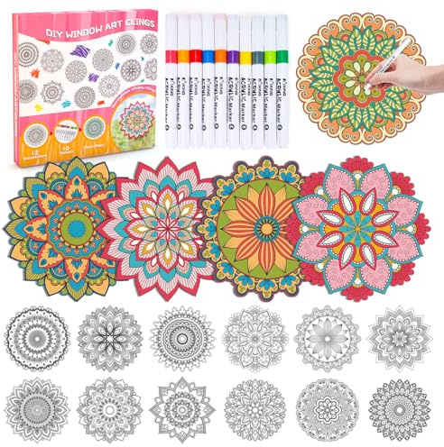 WhizWinks DIY Window Art Craft Kit for Kids Ages 5-10 - Creative Suncatchers Craft Kit, Girls & Boys Birthday Gift for 6-12 Year Old | Color Activity Arts & Crafts with Home Decor