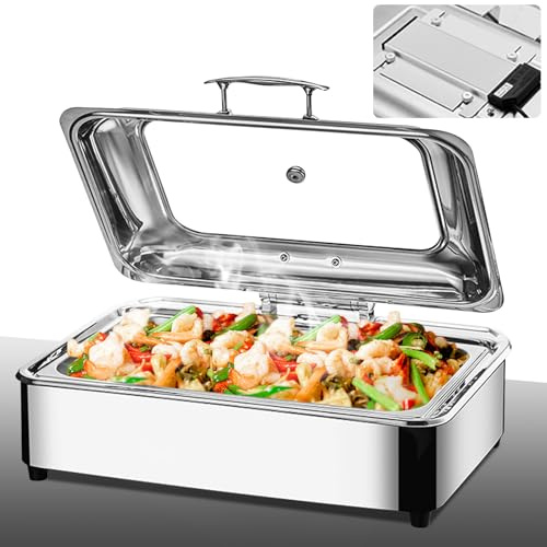 9L Chafing Dish Elektrisch, Edelstahl Speisewärmer Behälter，1/1