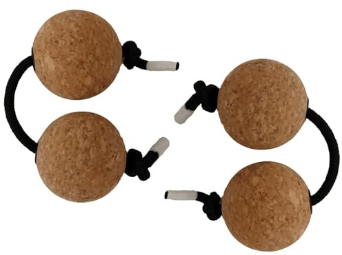 Rhythmische Ballpercussion | 2 Paar Kork Kashaka Shaker Asalato Ball Instrument, klassische afrikanische Musikbälle Anfängerfreundliches Percussion-Instrument für Hochzeit