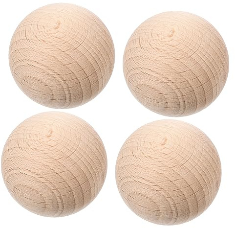 HANABASS Holz Boccia Kugeln 4 Stück 1.77 Zoll Naturholz Outdoor Sportbälle Für Garten Strand Park Krocket Kinder Spielen Freizeit