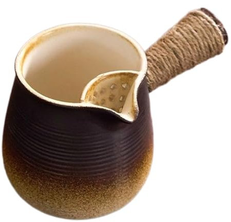 FUNNETOYU Cafetera Turca De Cerámica Rústica 700 Ml, Resistente Al Calor Seco, Para Estufa, Caldera Para Leche y Té, Adecuado Para Camping y Uso Al Aire Libre, Diseño Degradado Elegante