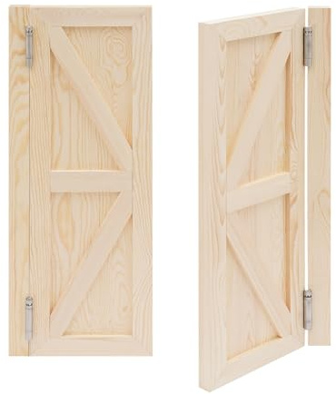 Schwingtür Pendeltür Saloontür Schwingtür Holz Holztüren Innen Lamellentür Sliding Door Doppeltür aus Kiefernholz mit symmetrischem Muster geeignet für Eingang Küche Wohnzimmer Büro (Holz, 90 * 70cm)