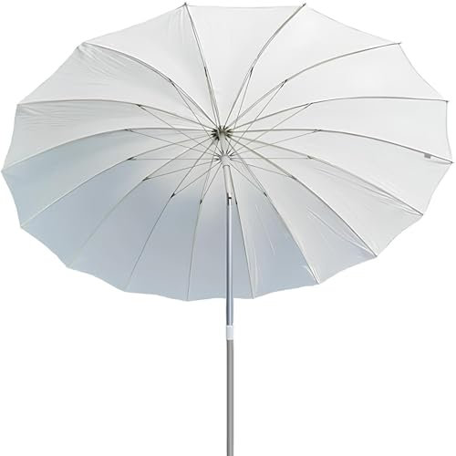200 cm Balkonschirm Patioschirm Beidseitig um 30° knickbar Höhe Verstellbar Tischschirm für Strand Garten Rund Sonnenschutz UV-Schutz(Beige)