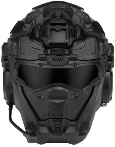 Mious Casco tattico per softair, casco tattico con cuffie di comunicazione integrate e per softair paintball gioco CS