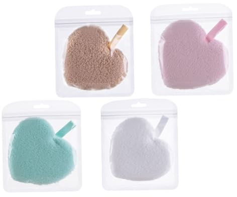 SOIMISS 4 Stück Herzförmiger Make-up Entferner Schwamm Sanfte Gesichtsreinigung Und Peeling Wiederverwendbarer Facial Cleansing Schwamm Für Empfindliche Haut Waschbare Make-up Entferner