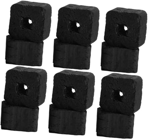 SUPVOX Bamboo Charcoal Briquettes Smokeless Small Pieces 1lb Pack for Japanese Grill Indoor Tabletop Hibachi Fire Pit Camping Fuel