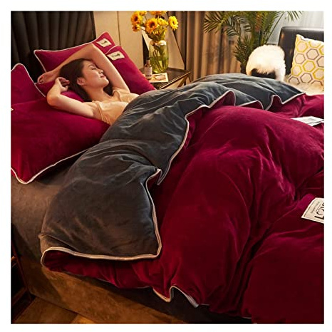 TFBHL Foglio da Letto Set Inverno Copertura del piumone Invernale Coperchio Quilt Coper del Piumino Senza Incluse Fodera per Letti (Colore: A, Dimensione: Solo 2pcsulla)