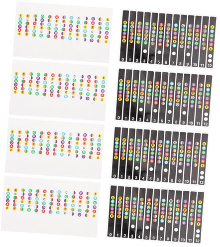 Toddmomy 8pezzi Adesivi per Chitarra Fretboard Notes per Principianti Adesivi per Tastiera Guitar Scale Decals Facile Applicazione