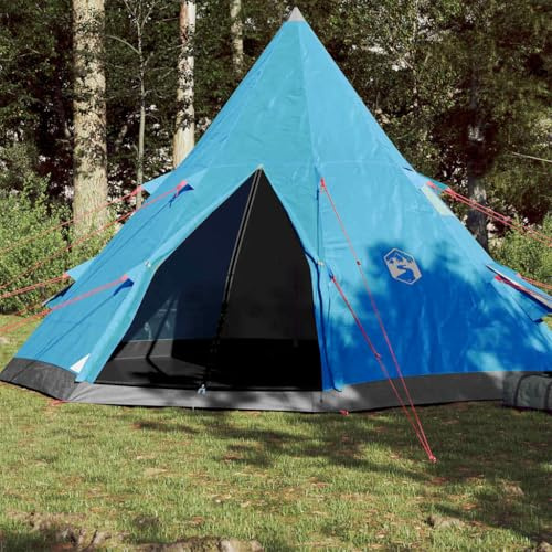 INLIFE Tipi-Campingzelt 4 Personen Blau Wasserdicht,Sportartikel,Outdoor-Aktivitäten,Camping & Wandern,Zelte,Blau,5.65 KG,94381