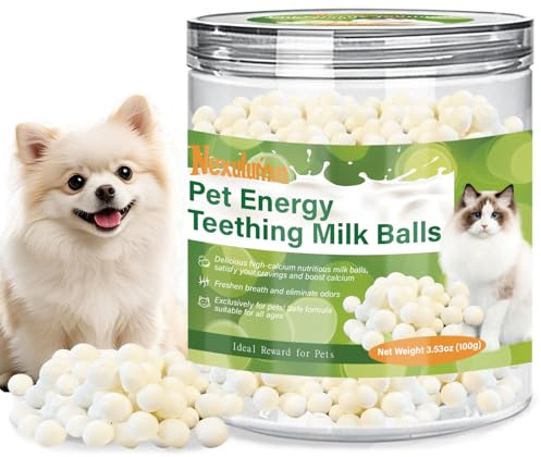 Nexulumin Pet Snacks - Milk Balls, Sweet and Tasty, Suitable for Dogs, Cats, and Other Pets, 100g- Irresistible Milk Flavor Training Treats for Small & Medium Breeds