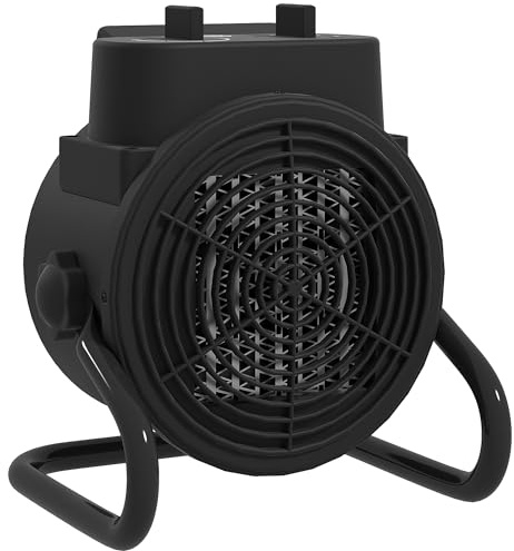 HOMCOM Heizgerät, 1000/2000 W tragbar Heizlüfter mit 3 Modi, einstellbarem Thermostat, Griff, Elektrische Heizung mit Überhitzungsschutz, Schwarz