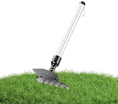Generisch Zappa da giardino, per trapianti e raccolti, rastrello da giardino ergonomico con lunghezza regolabile da 28 a 98,5 cm, per raccolta, agricoltura, coltivazione del terreno, fattoria, prato