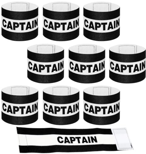 9 Pcs Captain Armbands Soccer, Adjustable Captain Armbands | Breathable Football Captain Bands for Rugby Basketball Volleyball Teams (Black)