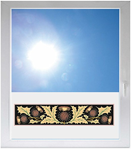 INDIGOS UG - Fensterfolie Blickdicht Blumen Pflanze Tribal Ornament - 800x500 mm - Sonnenschutzfolie Fenster - Sichtschutzfolie Fenster Bad, Küche, Fenster, Milchglasfolie