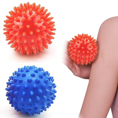 2 pièces boule de massage hérisson boule de hérisson avec picots boules myofasciales boule de fascia pour le muscle de massage (6,5 cm)
