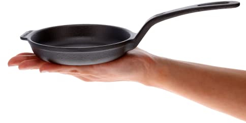 Victoria 4-Inch Cast Iron Skillet, Pre-Seasoned Cast Iron Frying Pan with Long Handle, Made in Colombia