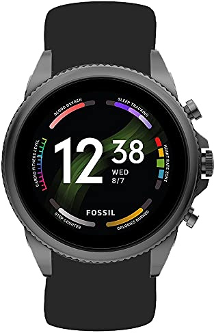 Giaogor Armband Kompatibel Für Fossil Gen 6 herren Smartwatch, Sport Silikon Classic Ersatz Uhrenarmband Für Fossil Gen 6 44mm Smartwatch (Schwarz)
