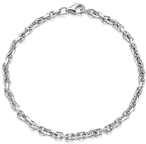 Materia Herren Armband 925 Silber 21cm Ankerkette 2,9mm massiv SA-140-21cm