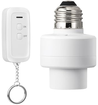 DEWENWILS Remote Control Light Socket, Wireless Remote Control Lamp Bulb Socket with Switch for Pull Chain Light Fixtures, 100FT Range, No Wiring Needed, ETL Listed(Shorter Version)