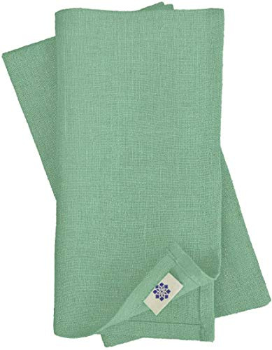 Linen & Cotton 4 x Stoffservietten Hygge, 100% Leinen - Mint Grün, 45x45 | Servietten Stoff, Leinenservietten für Feiern Home Esstisch Abendessen Restaurant, Hochzeit, Taufe, Geburtstag & Weihnachten