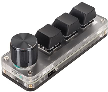USB 3-Tasten-Tastatur, DIY Programmierbare Mechanische Tastatur mit Gaming-Tastatur für Büro, Musik, Medien, Industrielle Steuerung, Einhandtastatur (Schwarz)