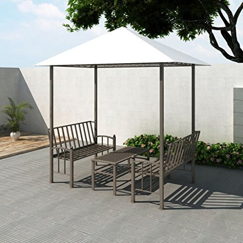 Garden Pavilion with Table and Benches Patio Canopies Gazebos Garden Shelter 2.5x1.5x2.4 m