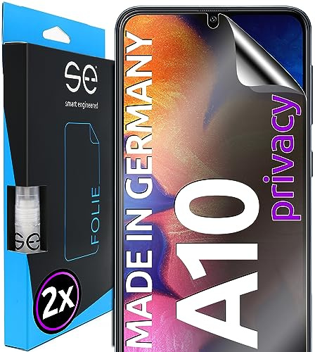2x se® 3D SCHUTZFOLIE Privacy für Samsung Galaxy A10,Blickschutz, 100% Fingerabdruck & FaceID kompatibel, einfache blasenfreie Installation, Ultra-Klar, Stoß-Kratzfest, aus Deutschland