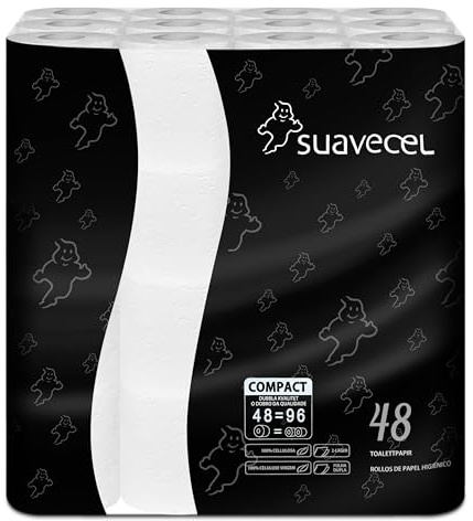 Kompaktes Toilettenpapier 2-lagig Extra Weich und Stark - 48 Kompaktes Rollen - Klopapier Weich und Stark