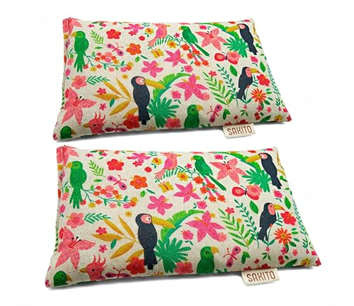 2 (uds) Saco Semillas Microondas (25x15 cm) - Terapia Natural para Estrés y Dolores Musculares - Uso Caliente o Frio - Gran Retencion de Calor - Muy Duradero, Tela de Primera Calidad - Aroma a Lavanda