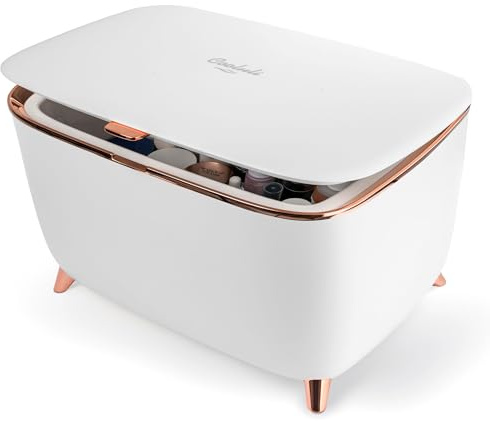 Cooluli Glam 9L Mini Skincare Fridge - White Mini Fridge for Skin Care Accessories, Makeup, Cosmetics and Facial Masks Storage - Ideal Birthday and Christmas Gift for Women and Teen Girls