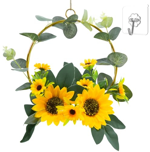 BOFUNX Ghirlanda Decorativa per Porta con Fiori Artificiali - Corona Floreale da Appendere per Matrimonio, Casa e Parete