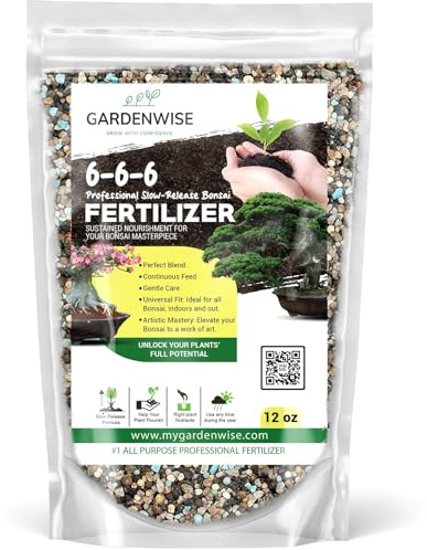 GARDENWISE Bonsai Fertilizer Pellets – Slow-Release Bonsai Tree Fertilizer & Food for Compact Growth, Dense Branching & Healthy Roots | Ideal for All Bonsai & Money Tree (12 OZ)