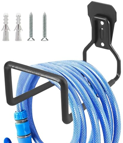 WIYETY Support de Tuyau D'arrosage: Crochets de Tuyau Con Fait de Fer, Support Mural pour Tuyau D'arrosage Durables, Support Tuyau Arrosage, Support Mural pour Tuyau pour Jardin, Garage et Atelieru