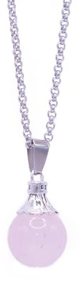 NILUXE DESIGN - Collana con pietre naturali e ciondolo in quarzo, amuleto di protezione. Sfera di gemme con catena in acciaio inossidabile argento. Ideale come regalo per donna