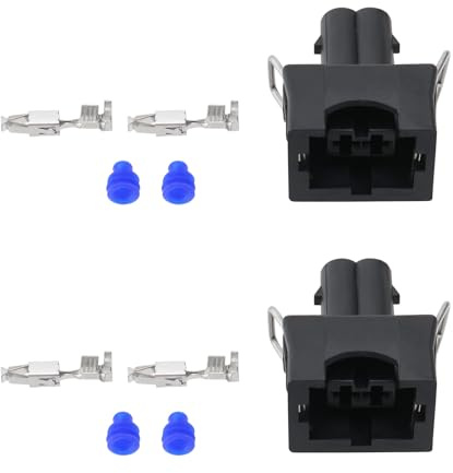 YINETTECH 2 Sets 2 pin Waterproof Connector Connectors for Automotive 037906240 Replacement Sensor Plugs Compatible with Volkswagen Compatible with Skoda