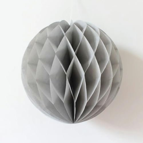 4''6''8''10''12'' Wabenball Papierblumenlaternenball Hochzeitsfeier Kindergeburtstagsfeier Weihnachtsdekoration Zubehör-grau-4 Zoll 10 cm