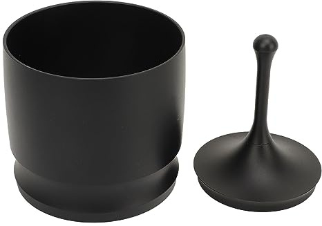 Contenedor Receptor de Polvo de café Expreso de Coctelera Ciega de 58 Mm, Prensa de Anillos Dosificadores de café, Recolector de Polvo de café Antivuelo de Aleación de Aluminio,