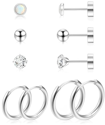5 Paar Medizinische Titan Ohrstecker Damen Ohrringe Chirurgenstahl