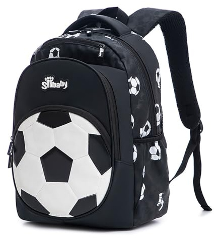 Morbuy Kinder Schule Rucksack Mädchen jungen, Fußball Drucken Handtaschen-Rucksack für Arbeit Business Reisen, Wasserdicht Schulrucksack Lehrertasche für Herren Damen (Weiß Fußball)