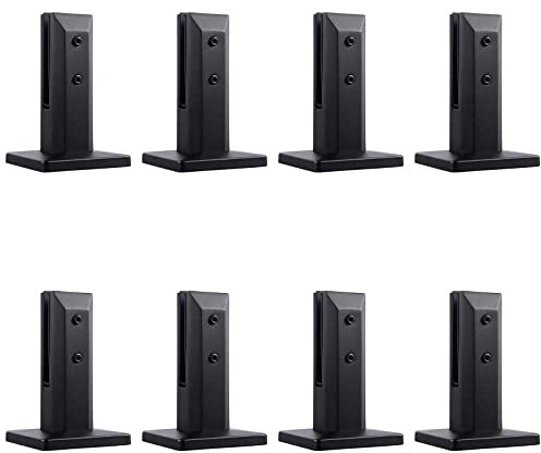 Generic 8pack De Garde-Corps En Verre Spigot Pince à Verre 304 Pinces De Poteau De Garde-Corps En Acier Inoxydable, Pour Piscines, Balcon, Jardin, Support De Sol D'Escalier,Noir,200mm